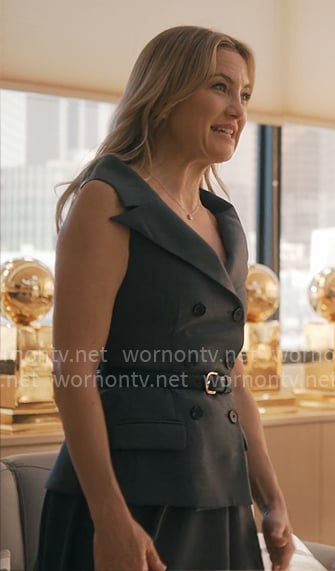 Isla’s grey double-breasted dress on Running Point