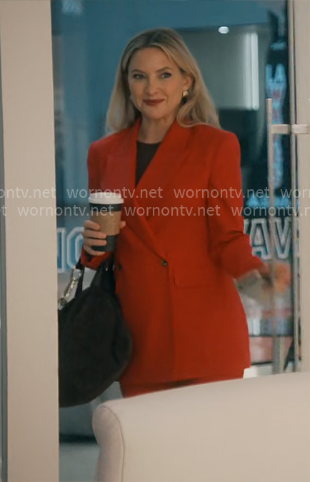 Isla’s red double-breasted blazer on Running Point