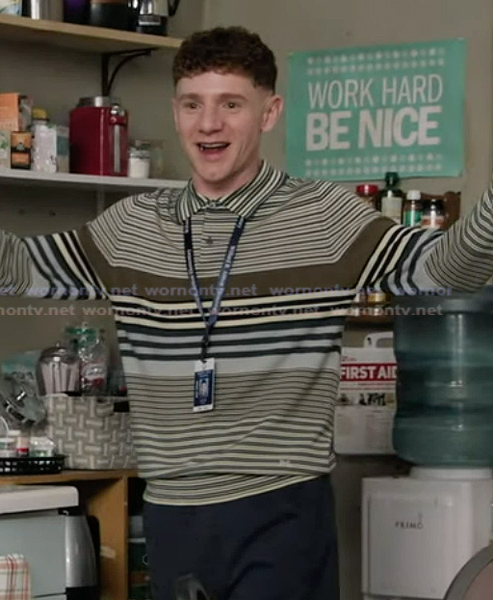 Jacob’s striped sweater on Abbott Elementary