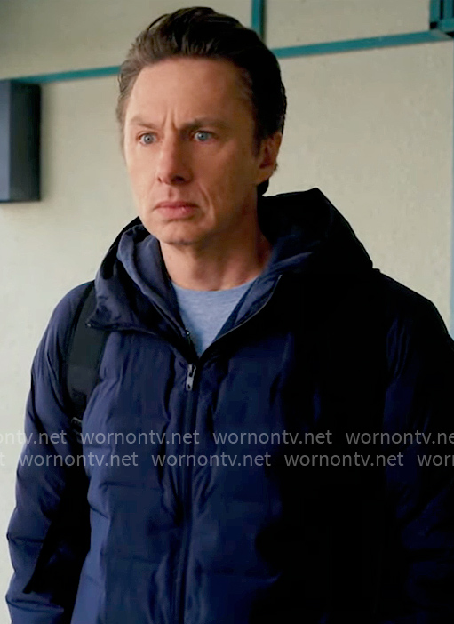 JD’s navy puffer jacket on Scrubs