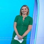 Jenna’s green knit button front dress on Today