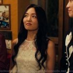 Jiwon’s white lace top on XO Kitty