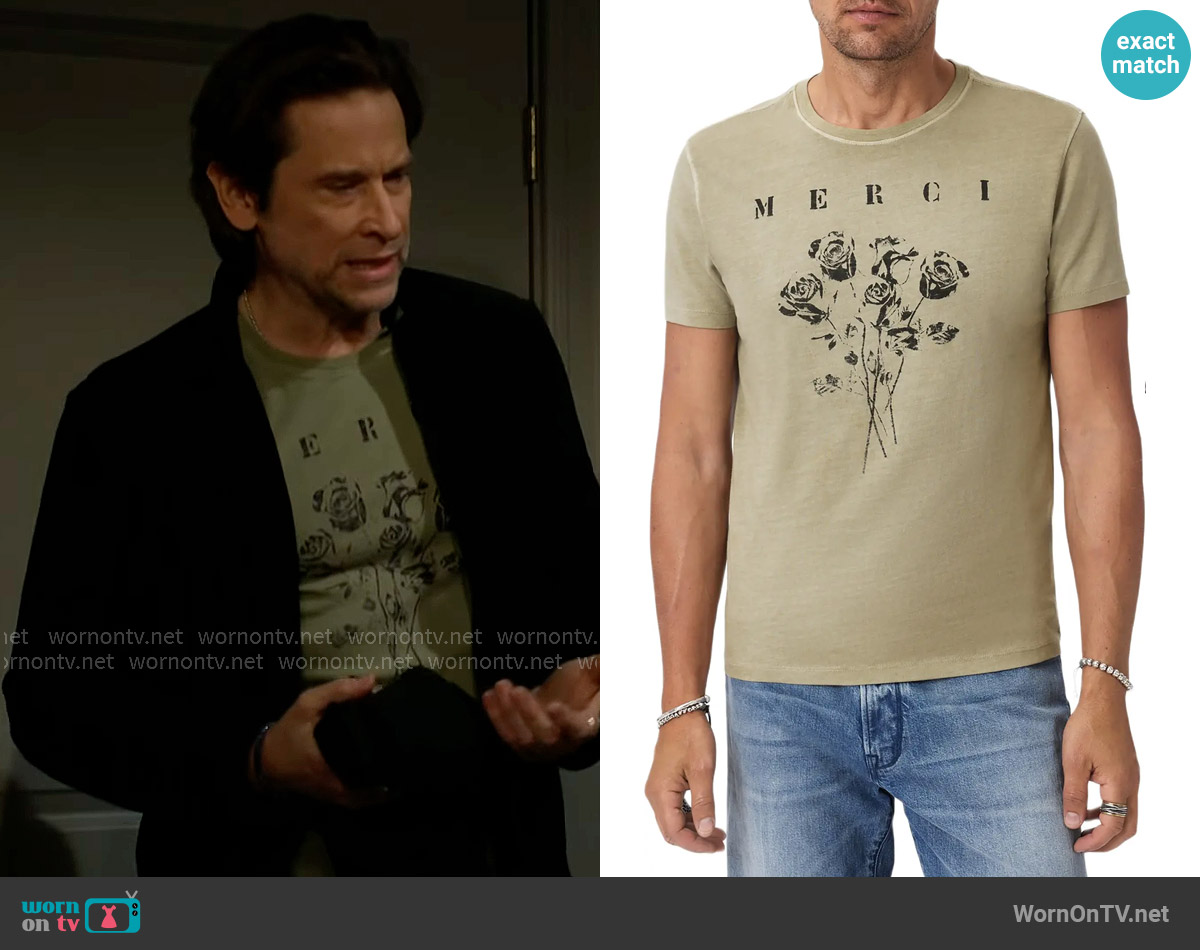 John Varvatos Merci Graphic T-Shirt worn by Matt Clark (Roger Howarth) on The Young and the Restless