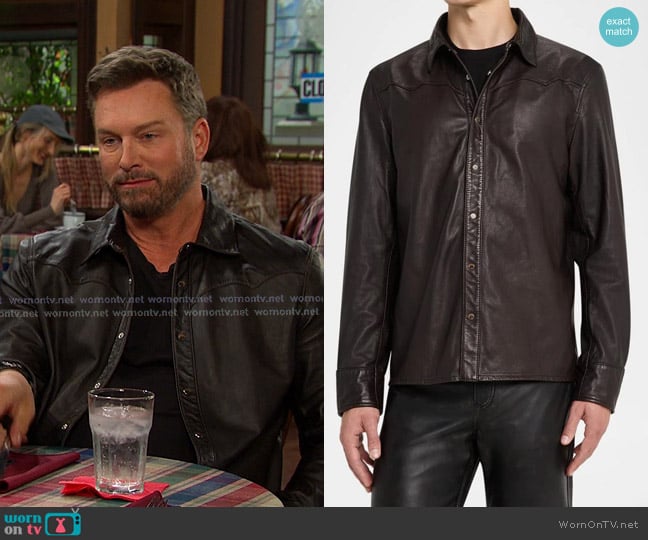 John Varvatos Samuel Shirt Jacket in Earth worn by Brady Black (Eric Martsolf) on Days of our Lives