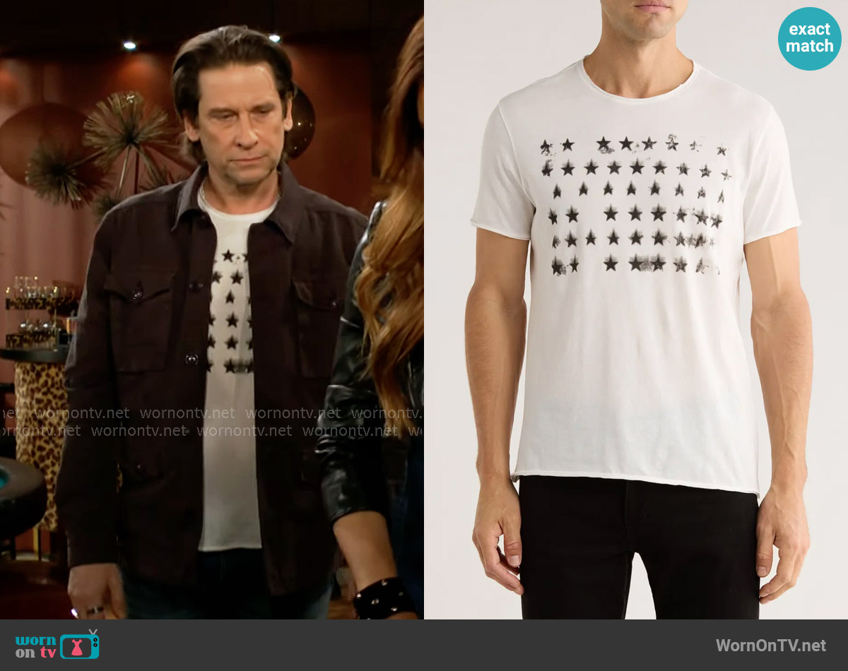 John Varvatos Stars Raw Edge Graphic T-Shirt worn by Matt Clark (Roger Howarth) on The Young and the Restless