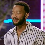 John Legend’s striped zip front shirt on The Voice
