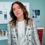 Jordan’s white plaid tweed blazer on Scrubs