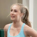 Josslyn’s blue sports bra on General Hospital