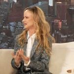 Juliette Lewis’s printed blazer and pants on The Drew Barrymore Show Juliette Lewis’s printed blazer and pants on The Drew Barrymore Show