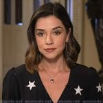 Julie’s back star print v-neck dress on NBC News Daily