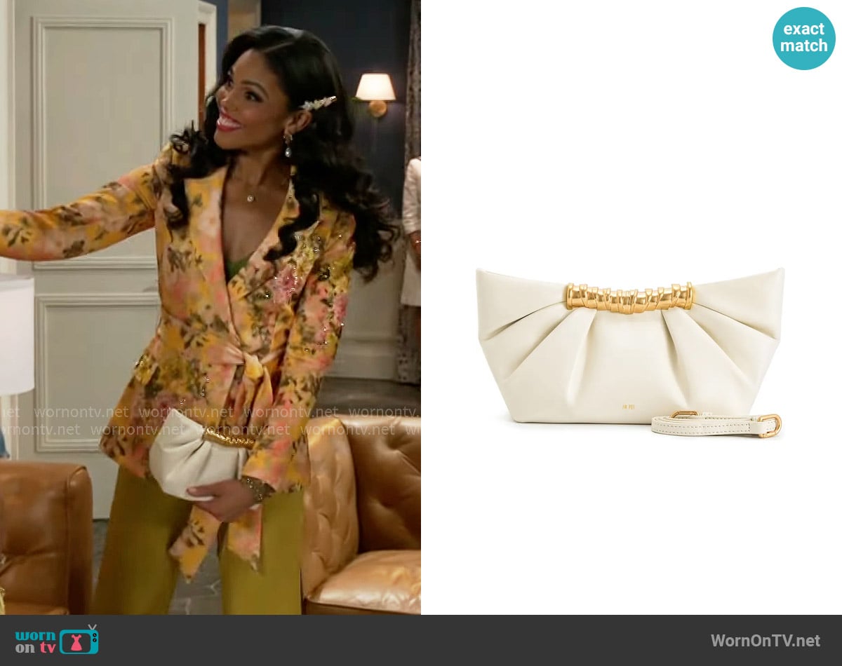 JW Pei Leia Pleated Clutch worn by Dani Dupree (Karla Mosley) on Beyond the Gates
