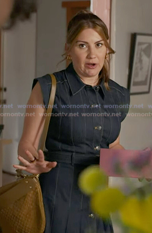 Kameron’s belted denim dress on 9-1-1