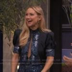 Kate Hudson’s blue embellished crop top on Live with Kelly and Mark