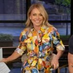 Kelly's multicolor printed shirtdress on Live with Kelly and Ryan
