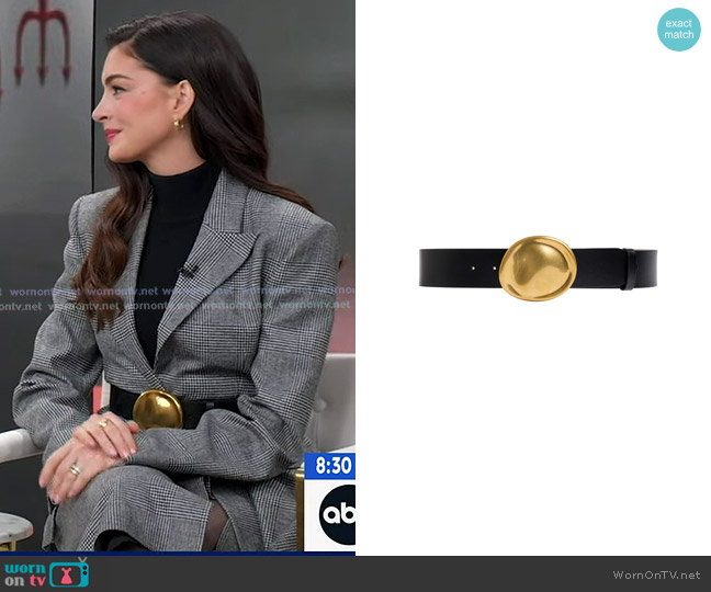 Khaite Keefe Leather Belt worn by Anne Hathaway on Good Morning America