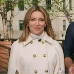 Kit’s ivory double breasted cape on Access Hollywood