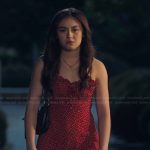 Kitty’s red polka dot print mini dress on XO Kitty