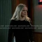 Lulu’s black and white layered sweater and dress on General Hospital