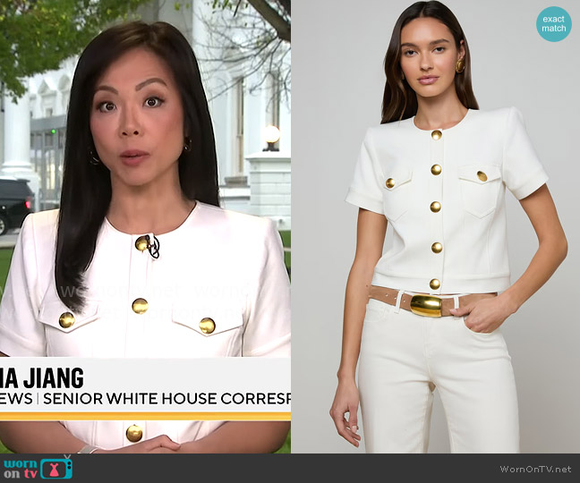 L'Agence Nawa Jacket worn by Weijia Jiang on CBS Mornings