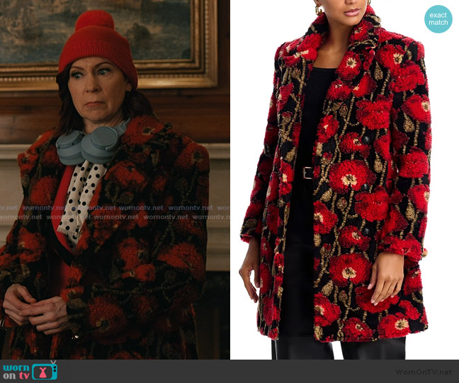 L'Agence Tristan Sherpa Midi Coat worn by Elsbeth Tascioni (Carrie Preston) on Elsbeth