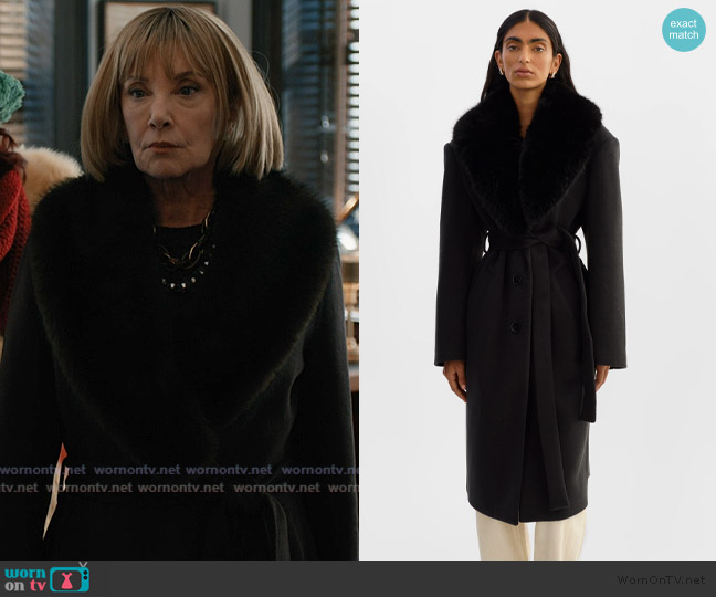 Lamarque Belted Wool Coat worn by Isadora Lancaster (J. Smith-Cameron) on Elsbeth