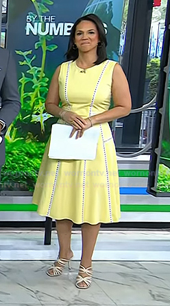 Laura’s white strappy sandals on Today