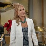 Lauren’s blue printed dress on The Young and the Restless