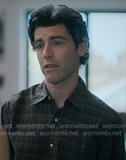 Lev’s brown plaid shirt on Running Point