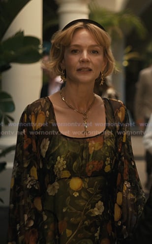 Lindsay’s black floral maxi dress on Beef