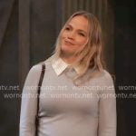 Lulu’s blue layered sweater on General Hospital