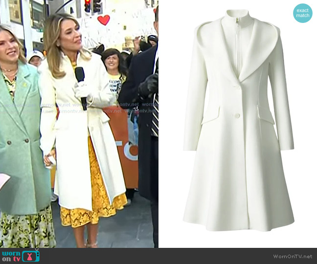 Mackage Hooded Coat with Removable Bib in Cream worn by Savannah Guthrie on Today