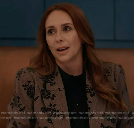 Maddie’s brown floral blazer on 9-1-1