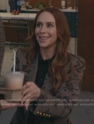 Maddie’s brown floral blazer on 9-1-1