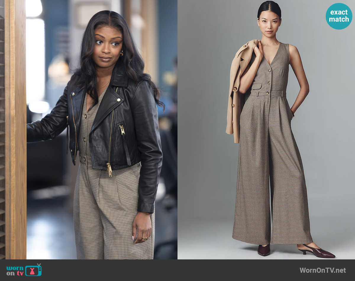 Maeve The Avery Wide-Leg Pleated Jumpsuit worn by Daphne (Javicia Leslie) on High Potential