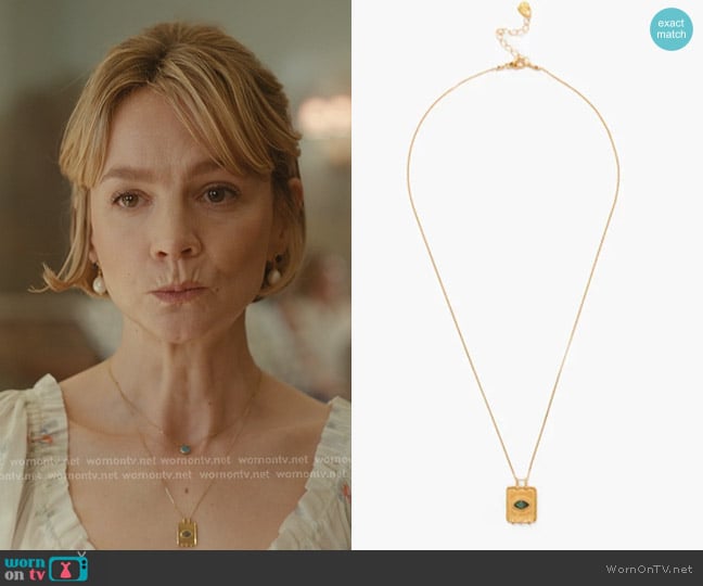 Marigold Jewelry Twist Evil Eye Charm Necklace worn by Lindsay Crane-Martín (Carey Mulligan) on Beef
