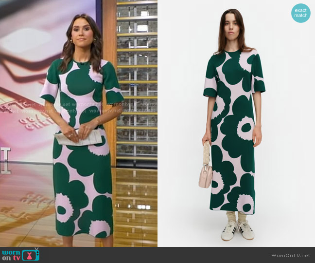 Marimekko Muunnos Unikko Knitted Dress worn by Sophie Flay on Good Morning America