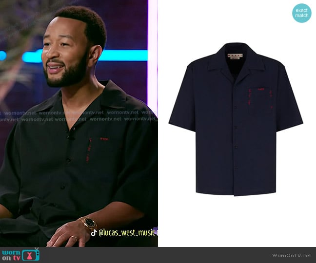 Marni Embroidered Short-sleeve Shirt worn by John Legend on The Voice