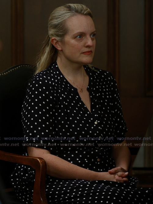 Mary’s black polka dot print dress on Imperfect Women