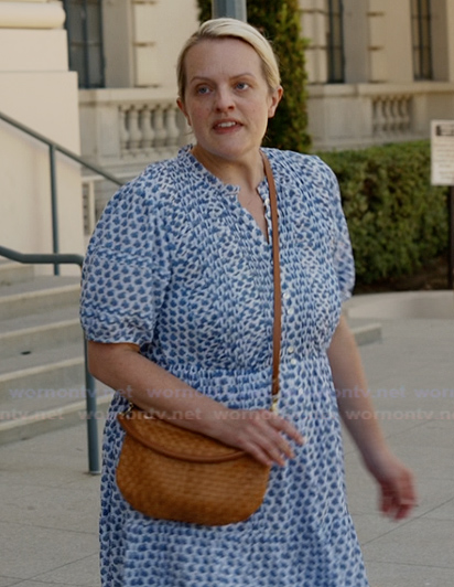 Mary’s blue floral print dress on Imperfect Women