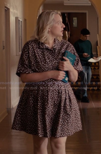 Mary’s brown polka dot print mini dress on Imperfect Women