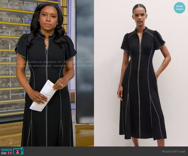 Me + Em Modern Crepe in Black worn by Rachel Scott on Good Morning America