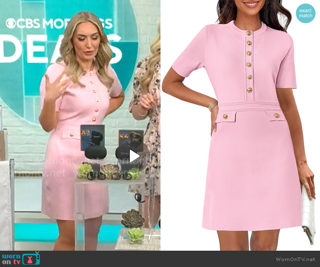 Meerokitty Light Pink Dress worn by Kelly O'Grady on CBS Mornings