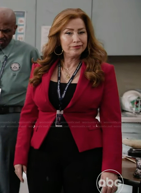Melissa’s red blazer on Abbott Elementary