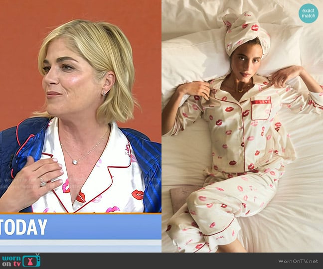 Mersea Sunny Sailor Satin Set in Kiss Kiss worn by Selma Blair on Today