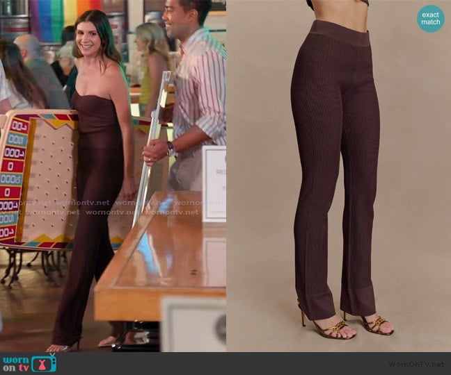 Meshki Elodie Ribbed Knit Pants worn by Janet Caperna on The Valley