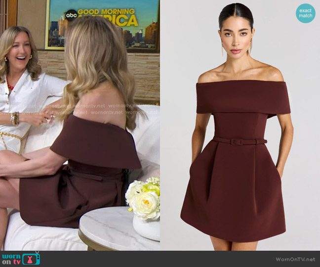 Meshki Harper Dress in Brown worn by Sarah Chalke on Good Morning America