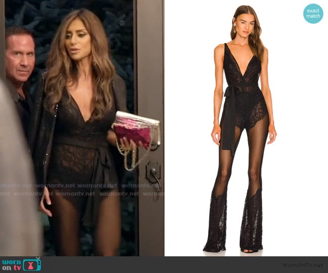 Michael Costello Roland Jumpsuit worn by Rulla Nehme Pontarelli on The Real Housewives of Rhode Island