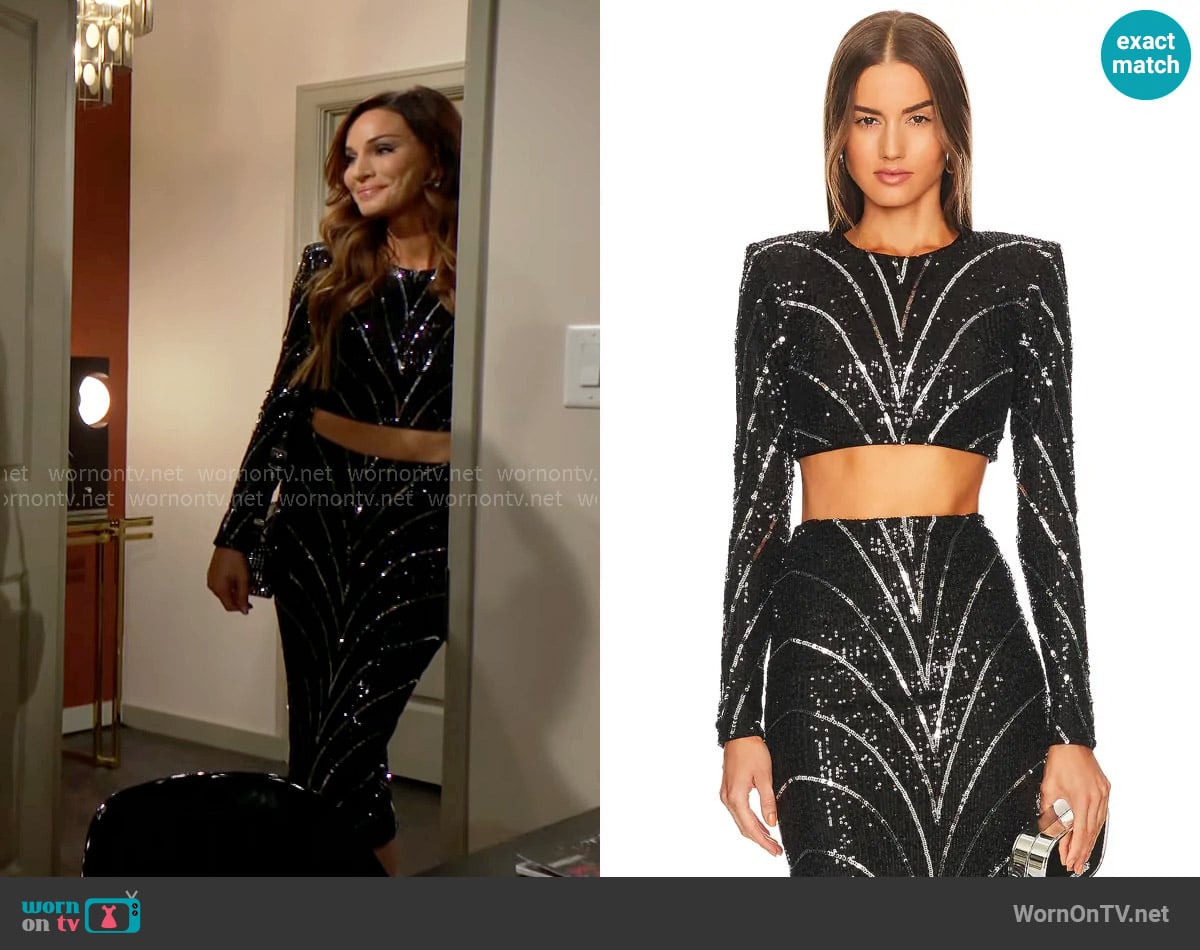 Michael Costello x Revolve Leoni Top worn by Riza Thomson (Tina Casciani) on The Young and the Restless