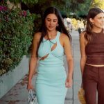 Michelle’s blue cutout top and skirt on The Valley