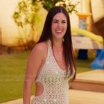 Michelle’s sequin crochet knit mini dress on The Valley